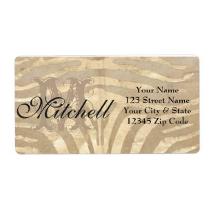 Piel de vaca de oro personalizado Etiquetas de dir