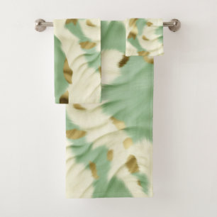 Piel de vaca Mint Green Cream Gold