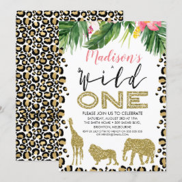 Piel leopardo silvestre un cumpleaños invitación