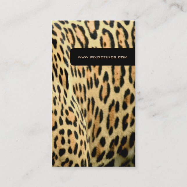 Piel leopardo, tarjetas de negocio de animales viv (Anverso)