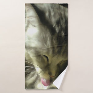 Piel Y Puro Suave Y Suave De Un Gato Gris