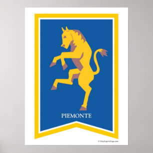 Piemonte Italia Escudo regional de arte Imprimir
