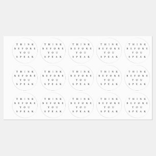 Piensa Antes De Hablar Pegatina Set