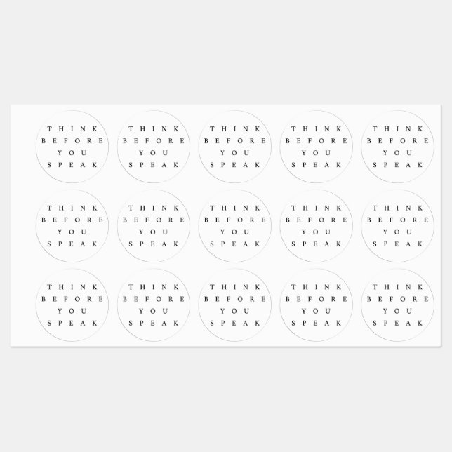Piensa Antes De Hablar Pegatina Set (Hoja)