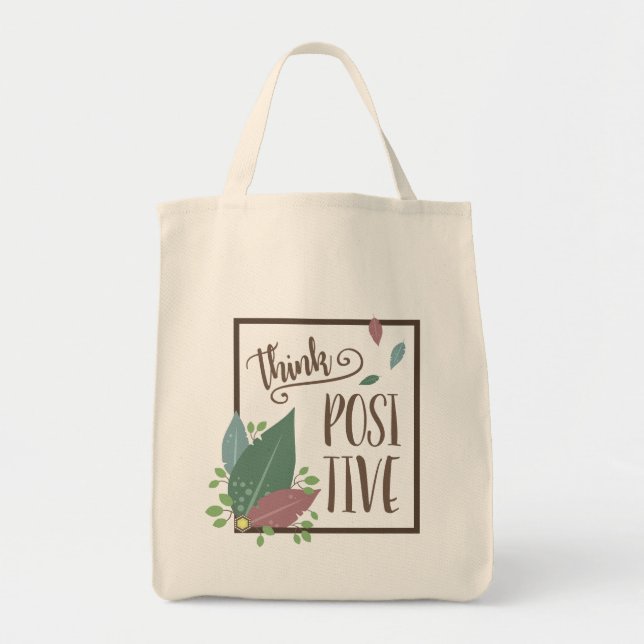 Piensa en una bolsa de comestibles con pluma de mo (Frente)
