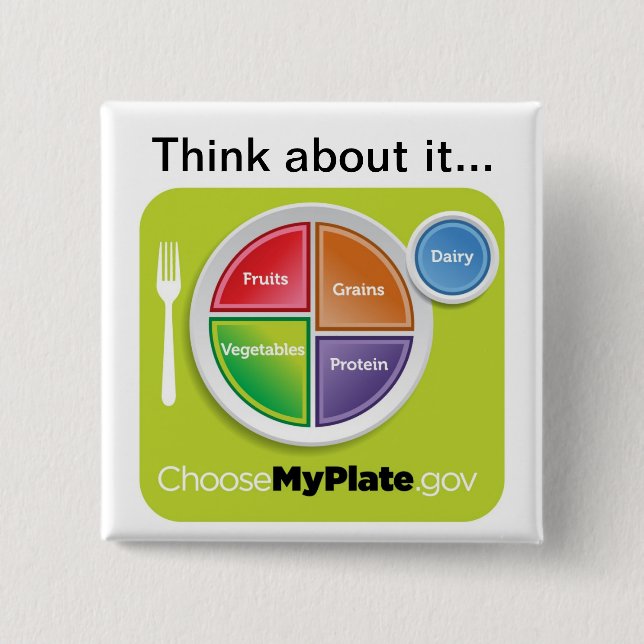 Piense en él eligen el botón de MyPlate (Anverso)