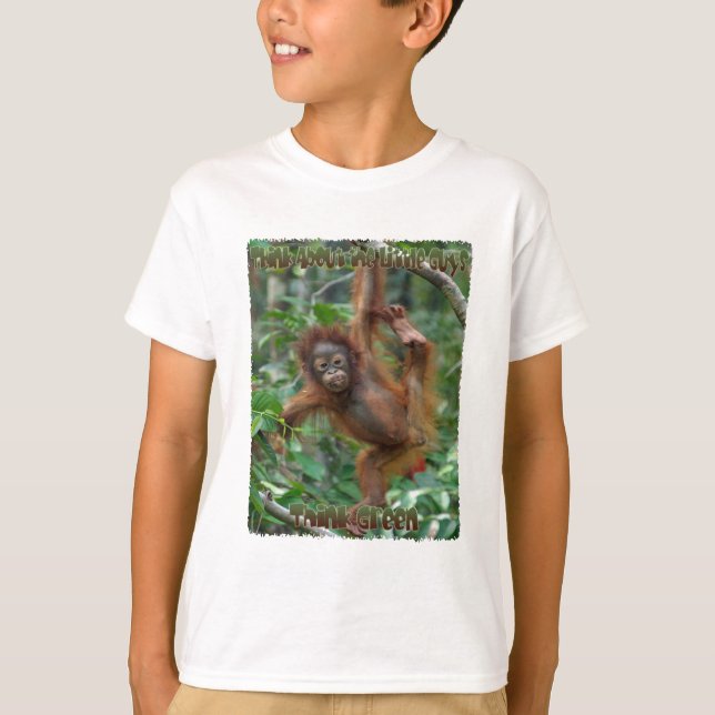 Piense en la pequeña camiseta del orangután de los (Anverso)