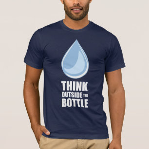 Piense fuera de la botella - camiseta de la marina