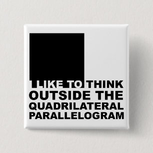 Piense fuera de la insignia divertida del botón