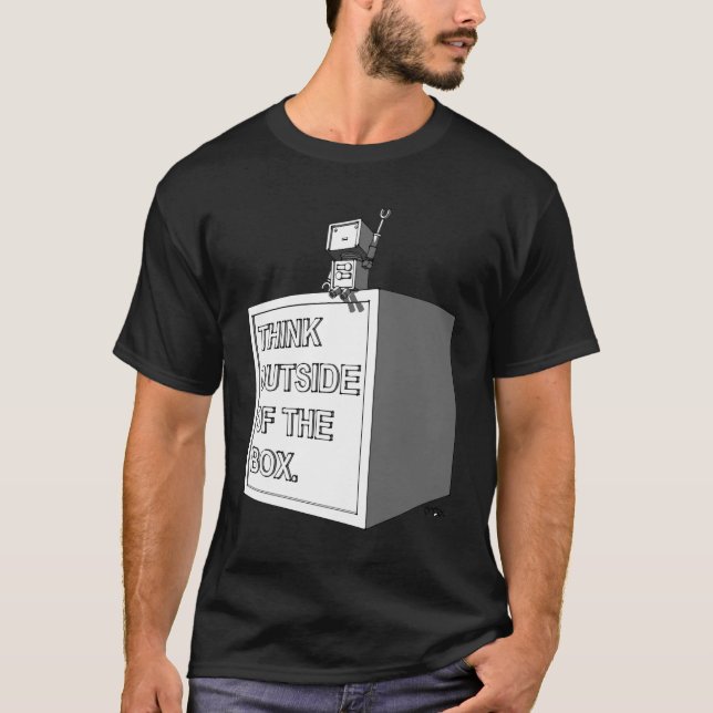 PIENSE FUERA EN de la camiseta de la CAJA (Anverso)
