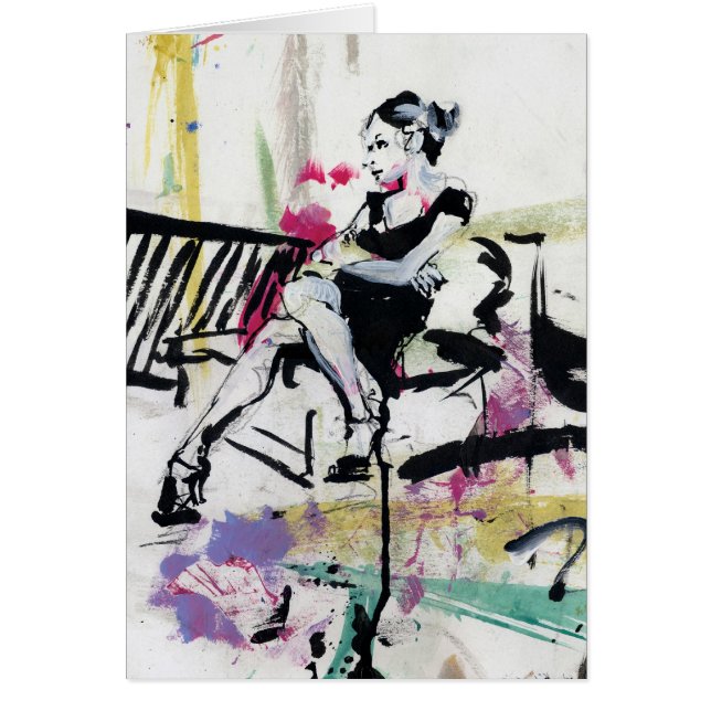 "Piense" la tarjeta de la impresión del arte (Frente)