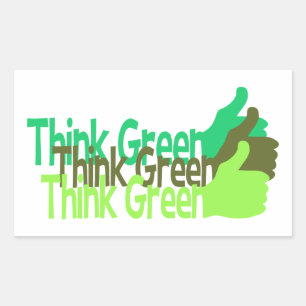 Piensen en pegatinas verdes, personalizable