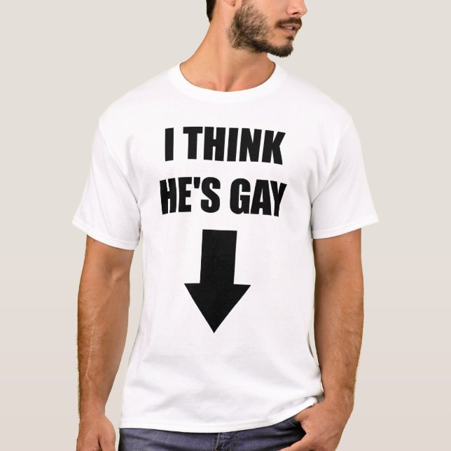 Pienso que él es camiseta gay (Anverso)