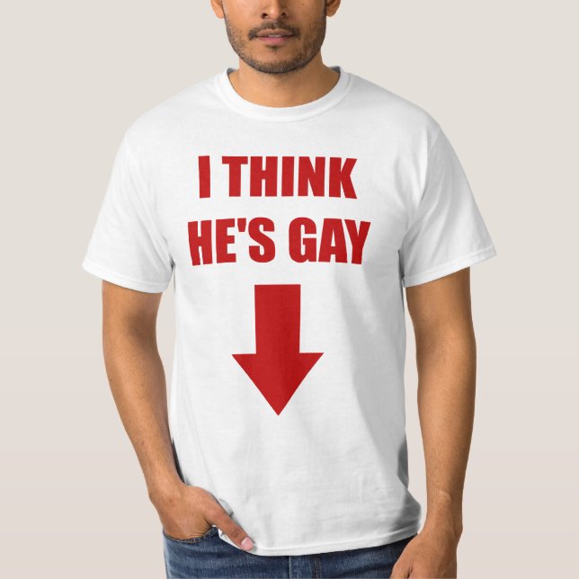 Pienso que él es camiseta gay (Anverso)
