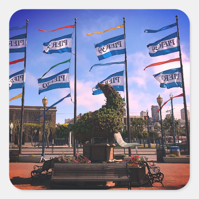 Pier 39 Estatua de León del Mar #1 Pegatinas (Anverso)