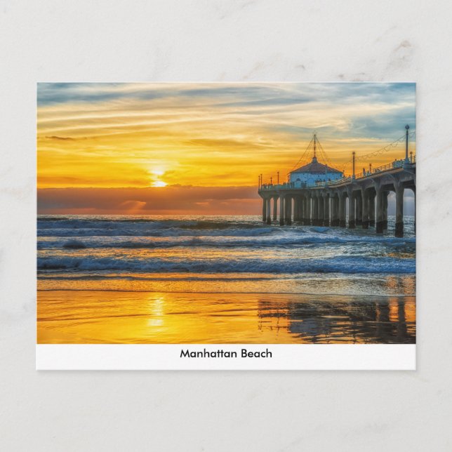 Pier de Manhattan Beach en la postal Sunset (Anverso)