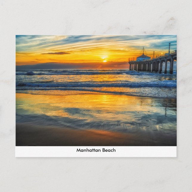 Pier de Manhattan Beach en la postal Sunset (Anverso)