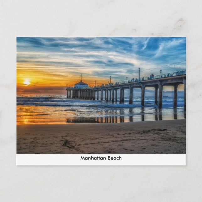 Pier de Manhattan Beach en la postal Sunset (Anverso)