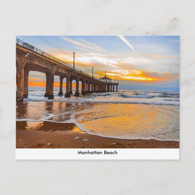 Pier de Manhattan Beach en la postal Sunset (Anverso)