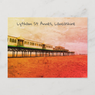 Pier victoriano de St. Annes en Lancashire, postal