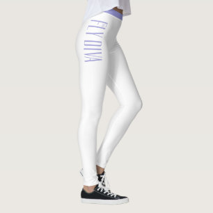 Piernas blancas femeninas, pantalones de yoga, rop