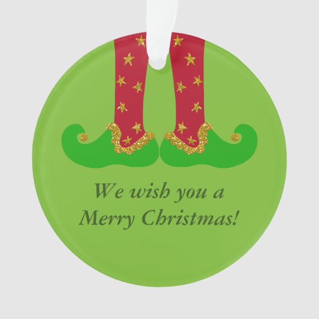 Piernas Elf, Navidades, ornamento Personalizar (Anverso)