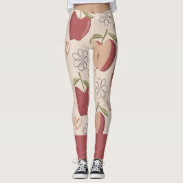 piernas impresas pantalones de yoga manzana crema 