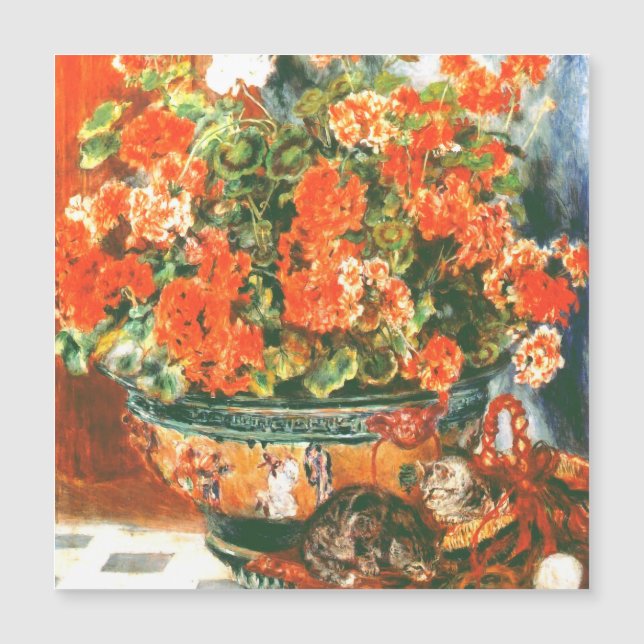 Pierre-Auguste Renoir Geraniums And Cats (Anverso)