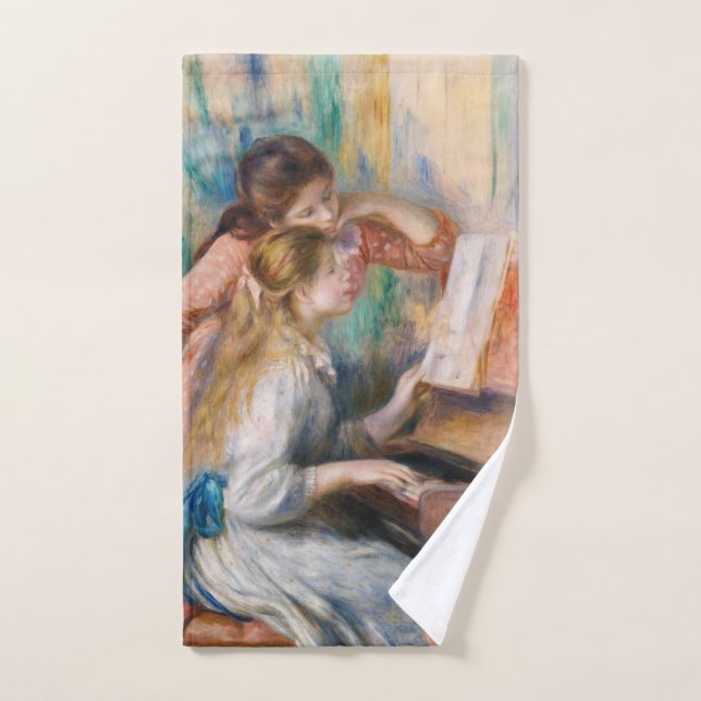 Pierre Auguste Renoir - Jóvenes Chicas en el piano (Toalla de mano)