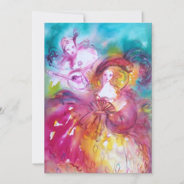 PIERROT Y ARLECCHINA Carnaval de Venecia, (Anverso)