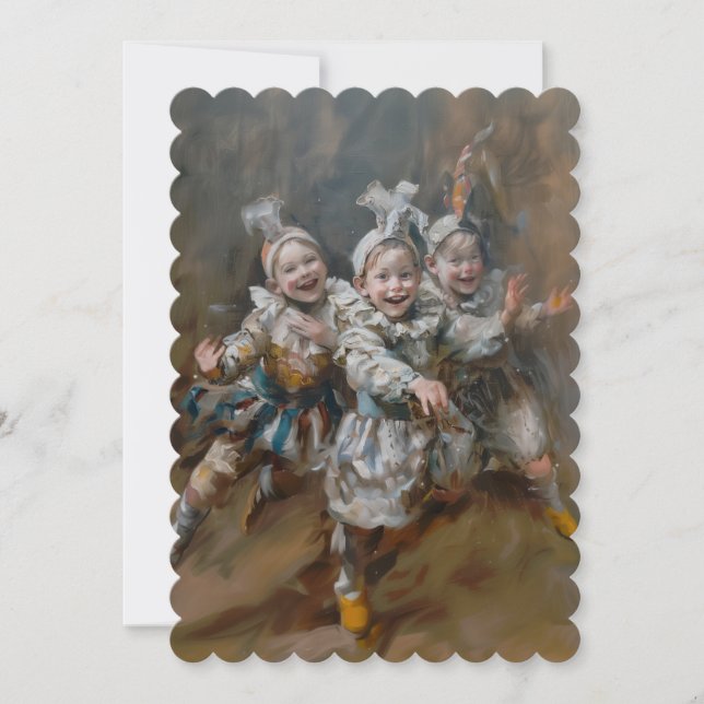 Pierrots - Tamaño de Invitación plana: 12,7 cm x 1 (Anverso)