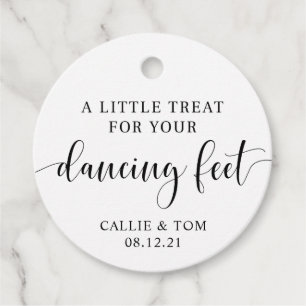 Pies de baile Flip Flop Wedding Favor Etiqueta