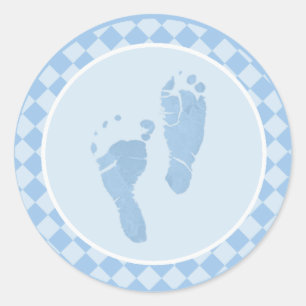 Pies de bebé Pegatinas del Sello para sobres azul