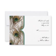 Pies de pavo real con doble tarjeta de respuesta d