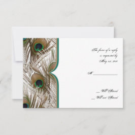 Pies de pavo real con doble tarjeta de respuesta d