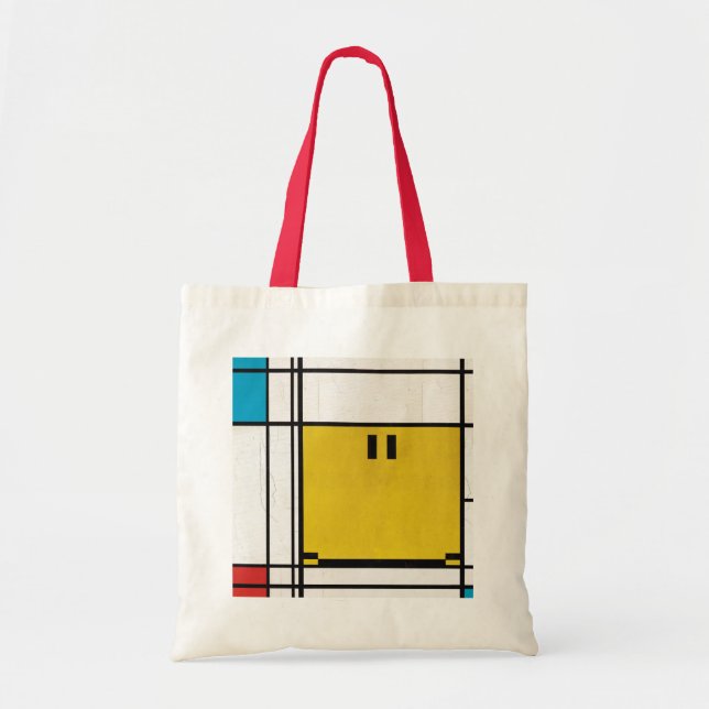 piet mondrian feliz bolsa de cara (Frente)