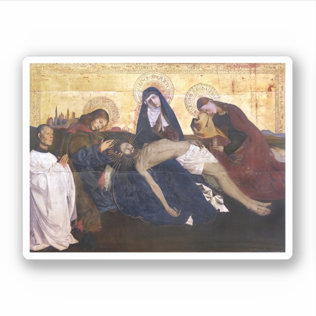 Pietà de Villeneuve-lès-Avignon Square Pegatina (Anverso)
