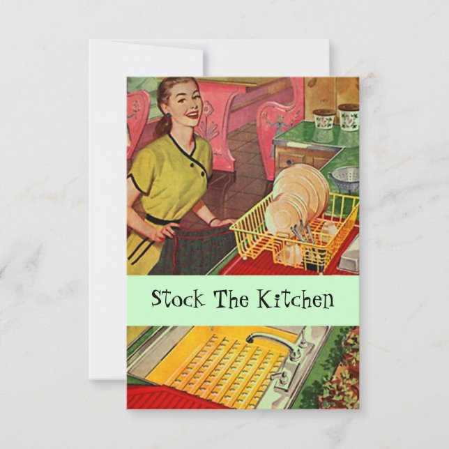 Pieza de cocina retro Invitación a la ducha de coc (Anverso)