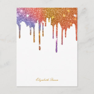 Pieza de invitación a Purpurina de confetti dorado