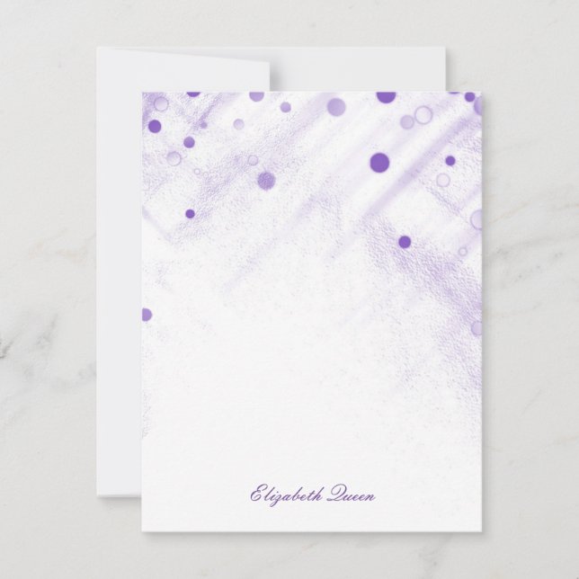 Pieza de invitación de Purpurinas de confetti mora (Anverso)
