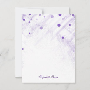 Pieza de invitación de Purpurinas de confetti mora