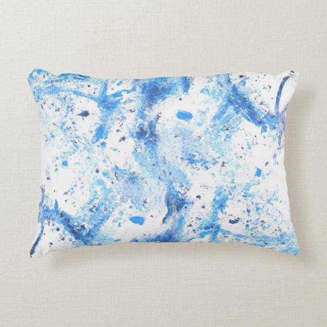 Pieza decorativa de almohada azul (Anverso)
