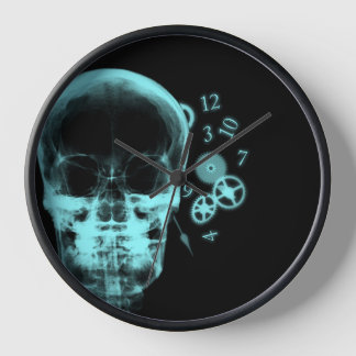 Piezas de cráneo y reloj de rayos X - Verde azulad