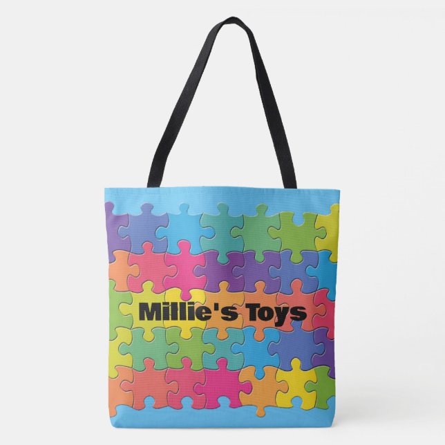 Piezas de rompecabezas Diseño Bolsa de Tote (Anverso)