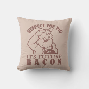 PIG A BACON personalizado de color almohada de lan
