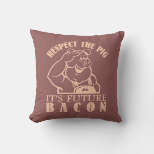 PIG A BACON personalizado de color almohada de lan