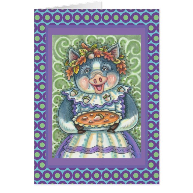 PIG & ACORN PIE GRACIAS TARJETA DE RETIRO EN blanc (Frente)