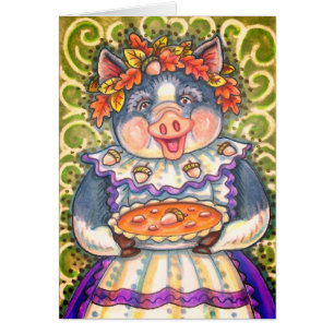 PIG & ACORN PIE GRACIAS TARJETA DE RETIRO EN blanc