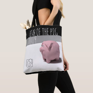 PIg Año 2019 Original arte de computadora 3D Bolsa