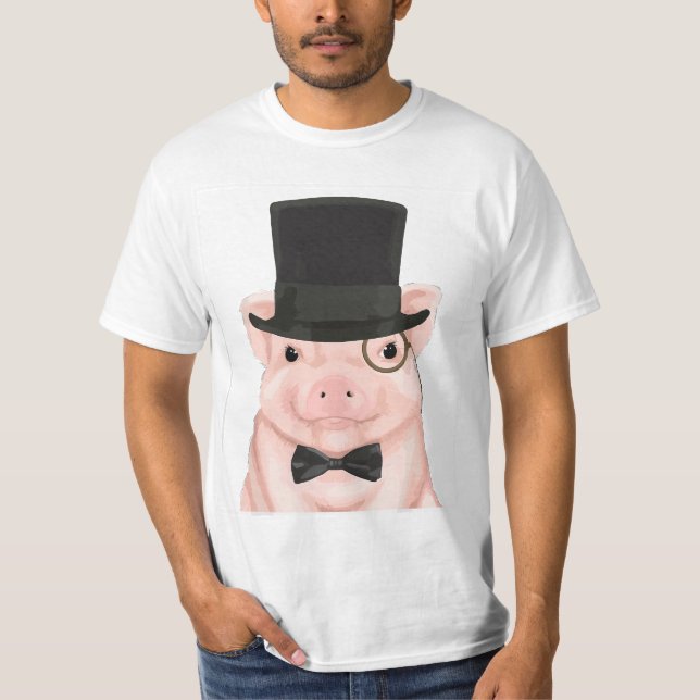 Pig in a top hat, monocle, and bow tie  (Anverso)